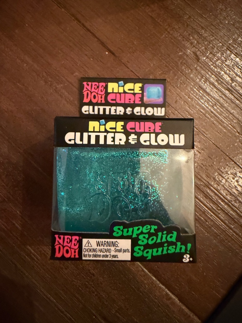 Needoh Nice Cube Glitter & Glow Super Solid Squish - Blue